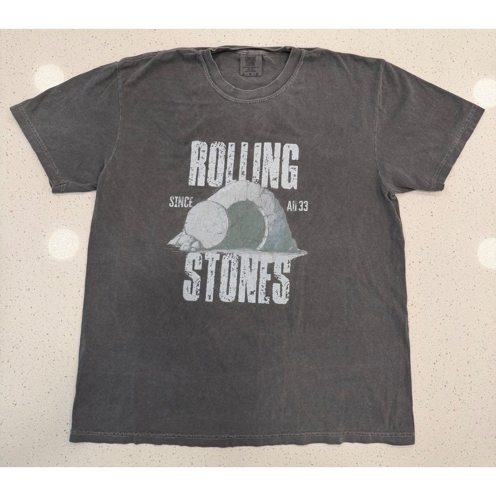 Comfort Colors T-Shirt Mens Large Gray Excellent Rolling Stones Since AD 33 Tee